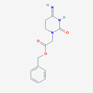 molecular formula C13H15N3O3 B12345391 Benzyl 2-(4-imino-2-oxo-1,3-diazinan-1-yl)acetate 