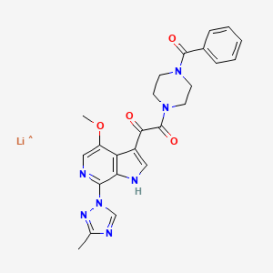 1,2-Ethanedione, 1-(4-benzoyl-1-piperazinyl)-2-[4-methoxy-7-(3-methyl-1H-1,2,4-triazol-1-yl)-1H-pyrrolo[2,3-c]pyridin-3-yl]-, lithium salt (1:1)