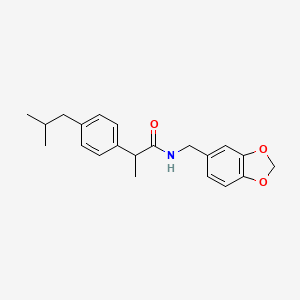 molecular formula C21H25NO3 B12345406 N-[(2H-1,3-benzodioxol-5-yl)methyl]-2-[4-(2-methylpropyl)phenyl]propanamide 