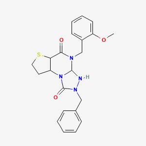 11-Benzyl-8-[(2-methoxyphenyl)methyl]-5-thia-1,8,10,11-tetraazatricyclo[7.3.0.0^{2,6}]dodeca-2(6),3,9-triene-7,12-dione