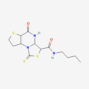 molecular formula C13H19N3O2S3 B12345474 N-butyl-7-oxo-12-sulfanylidene-5,11-dithia-1,8-diazatricyclo[7.3.0.0^{2,6}]dodeca-2(6),3,9-triene-10-carboxamide 