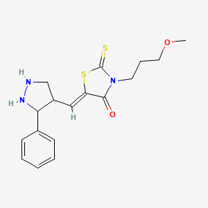 molecular formula C17H21N3O2S2 B12345475 (5Z)-3-(3-methoxypropyl)-5-[(3-phenylpyrazolidin-4-yl)methylidene]-2-sulfanylidene-1,3-thiazolidin-4-one 