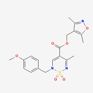 (3,5-dimethyl-1,2-oxazol-4-yl)methyl 2-[(4-methoxyphenyl)methyl]-5-methyl-1,1-dioxo-2H-1lambda6,2,6-thiadiazine-4-carboxylate