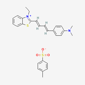 molecular formula C28H30N2O3S2 B12345501 2-(4-(4-(Dimethylamino)phenyl)buta-1,3-dien-1-yl)-3-ethylbenzo[d]thiazol-3-ium 4-methylbenzenesulfonate 