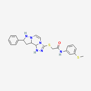 molecular formula C22H24N6OS2 B12345530 Acetamide, N-[3-(methylthio)phenyl]-2-[(9-phenylpyrazolo[5,1-c]-1,2,4-triazolo[4,3-a]pyrazin-3-yl)thio]- 