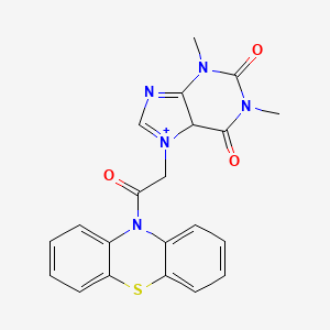 1,3-dimethyl-7-(2-oxo-2-phenothiazin-10-ylethyl)-5H-purin-7-ium-2,6-dione