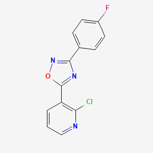 molecular formula C13H7ClFN3O B12345547 Pyridine, 2-chloro-3-[3-(4-fluorophenyl)-1,2,4-oxadiazol-5-yl]- CAS No. 937652-36-3