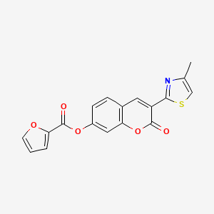 molecular formula C18H11NO5S B12345558 3-(4-methylthiazol-2-yl)-2-oxo-2H-chromen-7-yl furan-2-carboxylate CAS No. 391229-94-0