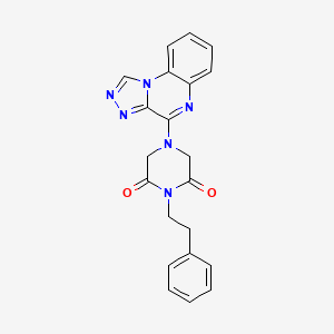 molecular formula C21H18N6O2 B1234560 1-(2-苯乙基)-4-([1,2,4]三唑并[4,3-a]喹喔啉-4-基)哌嗪-2,6-二酮 