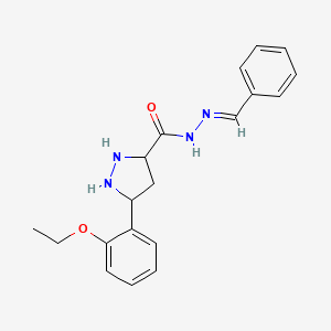 N-[(E)-benzylideneamino]-5-(2-ethoxyphenyl)pyrazolidine-3-carboxamide