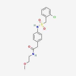 molecular formula C18H21ClN2O4S B12345651 2-{4-[(2-chlorophenyl)methanesulfonamido]phenyl}-N-(2-methoxyethyl)acetamide 