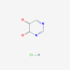 molecular formula C4H3ClN2O2 B12345668 Pyrimidine-4,5-dione;hydrochloride 