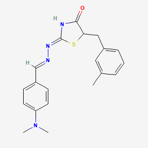 (Z)-2-((E)-(4-(dimethylamino)benzylidene)hydrazono)-5-(3-methylbenzyl)thiazolidin-4-one