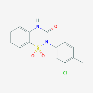 molecular formula C14H11ClN2O3S B12345686 2-(3-chloro-4-methylphenyl)-3,4-dihydro-2H-1lambda6,2,4-benzothiadiazine-1,1,3-trione 