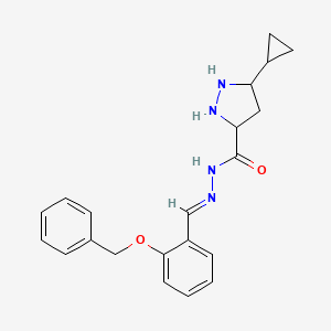 5-cyclopropyl-N-[(E)-(2-phenylmethoxyphenyl)methylideneamino]pyrazolidine-3-carboxamide