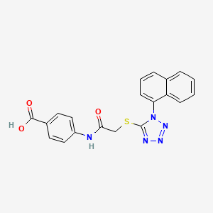 molecular formula C20H15N5O3S B12345741 4-(2-((1-(naphthalen-1-yl)-1H-tetrazol-5-yl)thio)acetamido)benzoic acid 