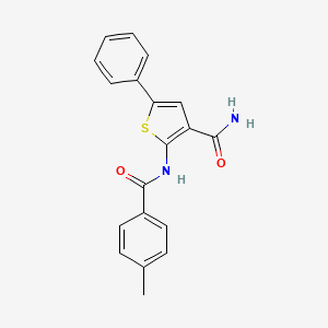 molecular formula C19H16N2O2S B12345748 2-(4-Methylbenzamido)-5-phenylthiophene-3-carboxamide 