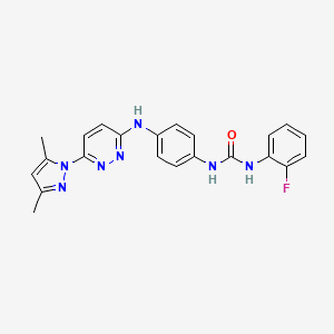 molecular formula C22H20FN7O B12345755 1-(4-{[6-(3,5-dimethyl-1H-pyrazol-1-yl)pyridazin-3-yl]amino}phenyl)-3-(2-fluorophenyl)urea 