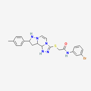 N-(3-bromophenyl)-2-{[11-(4-methylphenyl)-3,4,6,9,10-pentaazatricyclo[7.3.0.0^{2,6}]dodeca-1(12),2,4,7,10-pentaen-5-yl]sulfanyl}acetamide