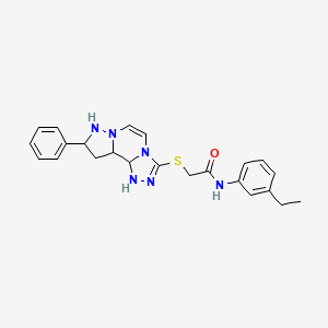 N-(3-ethylphenyl)-2-({11-phenyl-3,4,6,9,10-pentaazatricyclo[7.3.0.0^{2,6}]dodeca-1(12),2,4,7,10-pentaen-5-yl}sulfanyl)acetamide