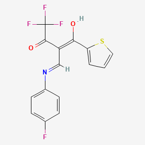 (2E)-4,4,4-Trifluoro-2-{[(4-fluorophenyl)amino]methylidene}-1-(thiophen-2-YL)butane-1,3-dione