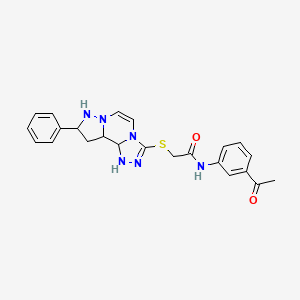 molecular formula C23H24N6O2S B12345791 N-(3-acetylphenyl)-2-({11-phenyl-3,4,6,9,10-pentaazatricyclo[7.3.0.0^{2,6}]dodeca-1(12),2,4,7,10-pentaen-5-yl}sulfanyl)acetamide 