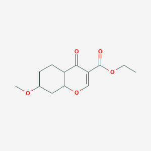 molecular formula C13H18O5 B12345794 Ethyl 7-methoxy-4-oxo-4a,5,6,7,8,8a-hexahydrochromene-3-carboxylate 