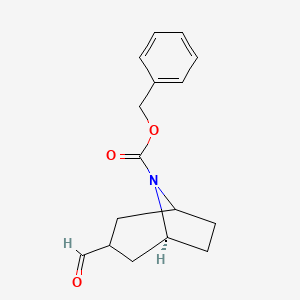 molecular formula C16H19NO3 B12345796 Exo-8-cbz-3-formyl-8-azabicyclo[3.2.1]octane 