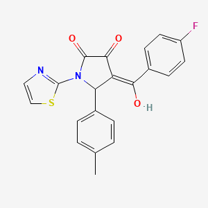 4-[(4-fluorophenyl)carbonyl]-3-hydroxy-5-(4-methylphenyl)-1-(1,3-thiazol-2-yl)-1,5-dihydro-2H-pyrrol-2-one