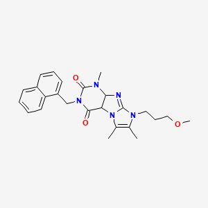 molecular formula C25H29N5O3 B12345809 6-(3-Methoxypropyl)-4,7,8-trimethyl-2-(naphthalen-1-ylmethyl)-4a,9a-dihydropurino[7,8-a]imidazole-1,3-dione 