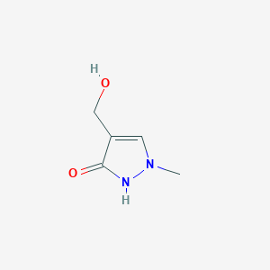 molecular formula C5H8N2O2 B12345815 4-(Hydroxymethyl)-1-methyl-1H-pyrazol-3-ol 