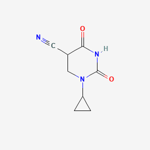 molecular formula C8H9N3O2 B12345827 5-Pyrimidinecarbonitrile, 1-cyclopropyl-1,2,3,4-tetrahydro-2,4-dioxo- 