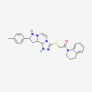 2-{[11-(4-Methylphenyl)-3,4,6,9,10-pentaazatricyclo[7.3.0.0^{2,6}]dodeca-1(12),2,4,7,10-pentaen-5-yl]sulfanyl}-1-(1,2,3,4-tetrahydroquinolin-1-yl)ethan-1-one