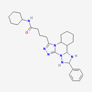 N-cyclohexyl-4-(9-phenyl-2,4,5,7,8,10-hexazatetracyclo[10.4.0.02,6.07,11]hexadeca-3,5-dien-3-yl)butanamide