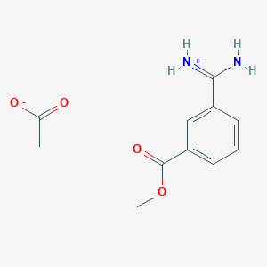 molecular formula C11H14N2O4 B12345858 Benzoic acid, 3-(aMinoiMinoMethyl)-(Methyl ester, acetate)(1 