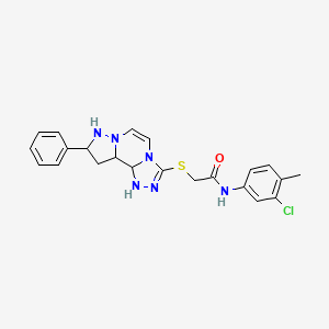 N-(3-chloro-4-methylphenyl)-2-({11-phenyl-3,4,6,9,10-pentaazatricyclo[7.3.0.0^{2,6}]dodeca-1(12),2,4,7,10-pentaen-5-yl}sulfanyl)acetamide