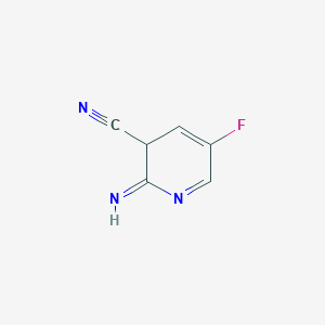 molecular formula C6H4FN3 B12345872 5-fluoro-2-imino-3H-pyridine-3-carbonitrile 