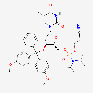 3-[[(2R,3S,5R)-3-[bis(4-methoxyphenyl)-phenylmethoxy]-5-(5-methyl-2,4-dioxo-1,3-diazinan-1-yl)oxolan-2-yl]methoxy-[di(propan-2-yl)amino]phosphoryl]oxypropanenitrile