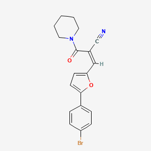 (Z)-3-(5-(4-bromophenyl)furan-2-yl)-2-(piperidine-1-carbonyl)acrylonitrile