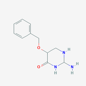 molecular formula C11H15N3O2 B12345921 2-Amino-5-phenylmethoxy-1,3-diazinan-4-one 