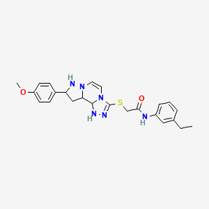 N-(3-ethylphenyl)-2-{[11-(4-methoxyphenyl)-3,4,6,9,10-pentaazatricyclo[7.3.0.0^{2,6}]dodeca-1(12),2,4,7,10-pentaen-5-yl]sulfanyl}acetamide