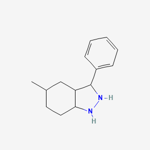 molecular formula C14H20N2 B12345942 5-methyl-3-phenyl-2,3,3a,4,5,6,7,7a-octahydro-1H-indazole 