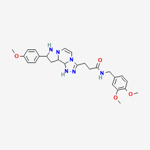 N-[(3,4-dimethoxyphenyl)methyl]-3-[11-(4-methoxyphenyl)-3,4,6,9,10-pentaazatricyclo[7.3.0.0^{2,6}]dodeca-1(12),2,4,7,10-pentaen-5-yl]propanamide