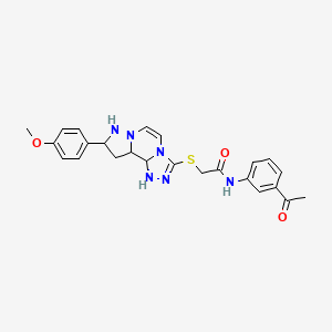 N-(3-acetylphenyl)-2-{[11-(4-methoxyphenyl)-3,4,6,9,10-pentaazatricyclo[7.3.0.0^{2,6}]dodeca-1(12),2,4,7,10-pentaen-5-yl]sulfanyl}acetamide