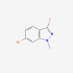 molecular formula C8H6BrIN2 B12346023 6-Bromo-3-iodo-1-methyl-1H-indazole 