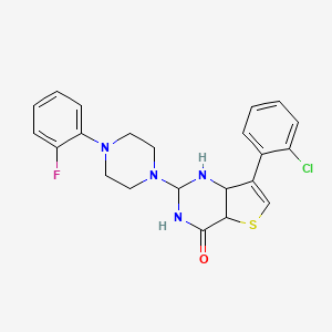 molecular formula C22H22ClFN4OS B12346039 7-(2-chlorophenyl)-2-[4-(2-fluorophenyl)piperazin-1-yl]-2,3,4a,7a-tetrahydro-1H-thieno[3,2-d]pyrimidin-4-one 