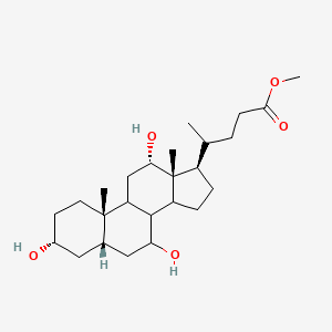 molecular formula C25H42O5 B1234604 methyl 4-[(3R,5S,7R,10S,12S,13R,17R)-3,7,12-trihydroxy-10,13-dimethyl-2,3,4,5,6,7,8,9,11,12,14,15,16,17-tetradecahydro-1H-cyclopenta[a]phenanthren-17-yl]pentanoate 