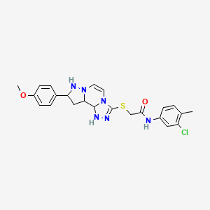 N-(3-chloro-4-methylphenyl)-2-{[11-(4-methoxyphenyl)-3,4,6,9,10-pentaazatricyclo[7.3.0.0^{2,6}]dodeca-1(12),2,4,7,10-pentaen-5-yl]sulfanyl}acetamide