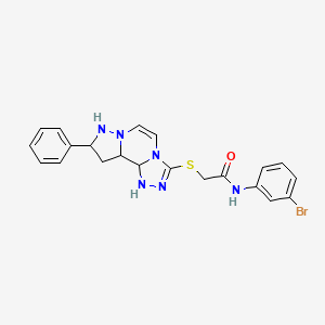 N-(3-bromophenyl)-2-({11-phenyl-3,4,6,9,10-pentaazatricyclo[7.3.0.0^{2,6}]dodeca-1(12),2,4,7,10-pentaen-5-yl}sulfanyl)acetamide