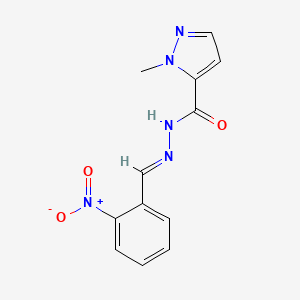 molecular formula C12H11N5O3 B1234608 1-methyl-N'-[(E)-(2-nitrophenyl)methylidene]-1H-pyrazole-5-carbohydrazide 
